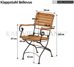 Armlehnstuhl Bellevue mit Teak Leisten