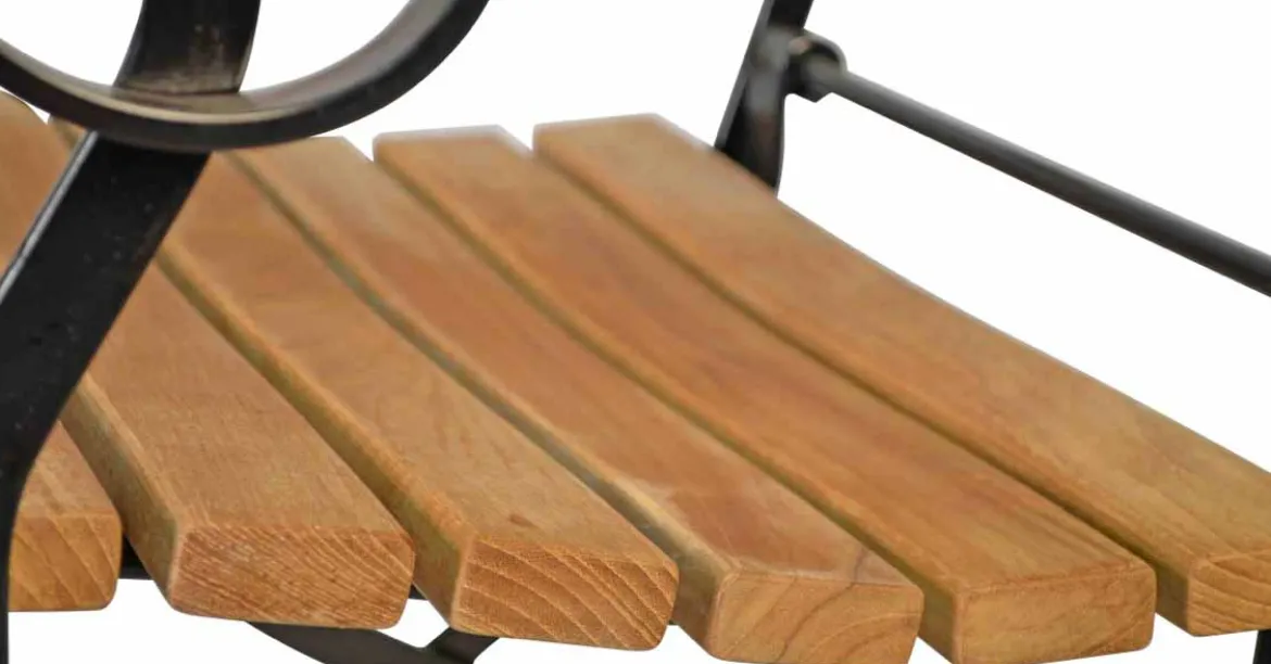 Armlehnstuhl Bellevue mit Teak Leisten
