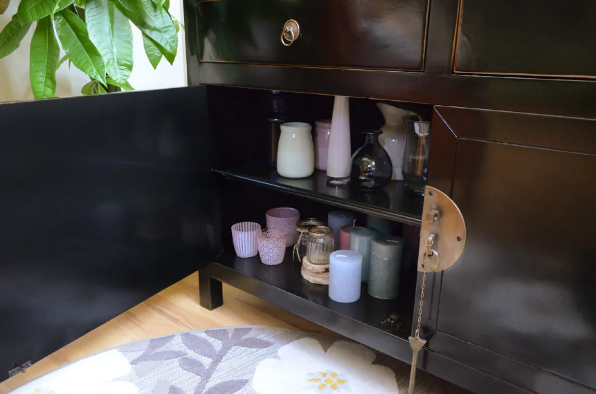 Asiatisches Sideboard 120 cm schwarz