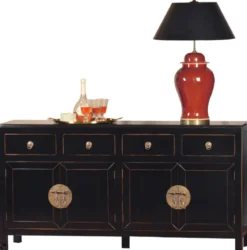 Asiatisches Sideboard schwarz