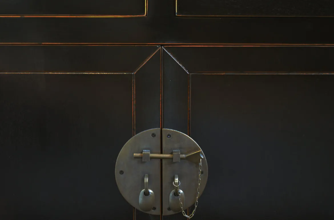 Asiatisches Sideboard 2-türig schwarz