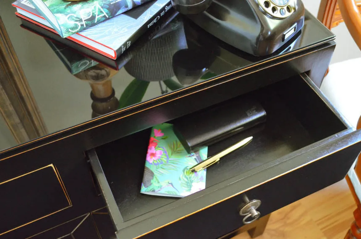 Asiatisches Sideboard 2-türig schwarz