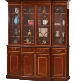 Bücherschrank 4-türig Mahagoni Breakfront