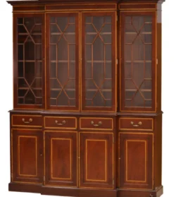 Bücherschrank 4-türig Mahagoni Breakfront