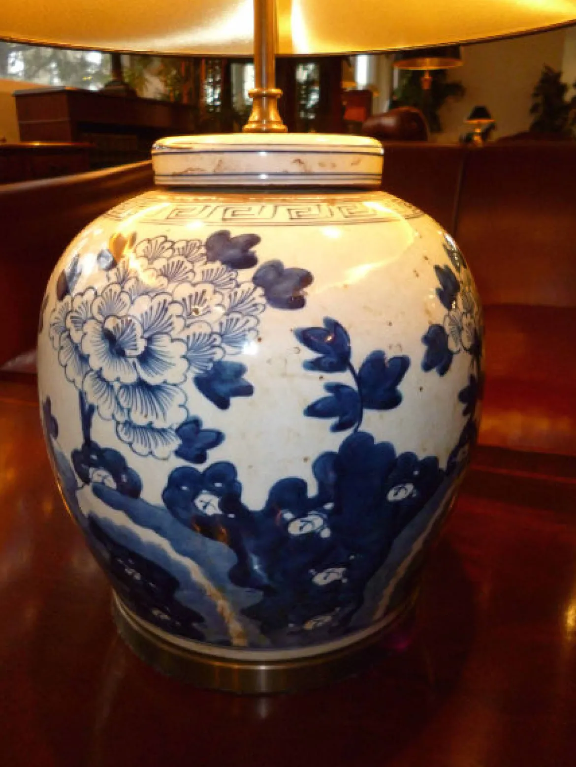 China Vasenlampe Blau/Weiss