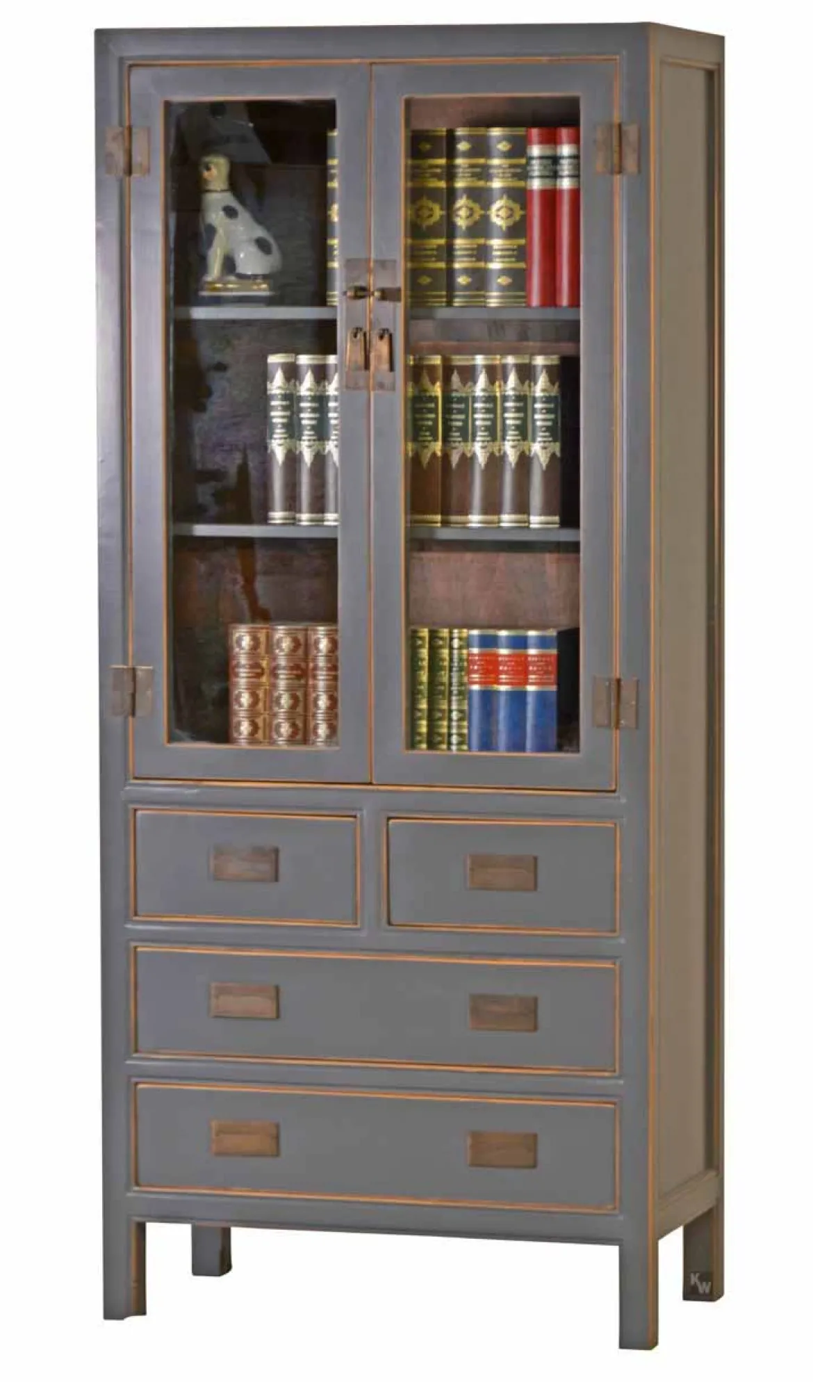 Chinesischer Vitrinenschrank Jiangsu grey