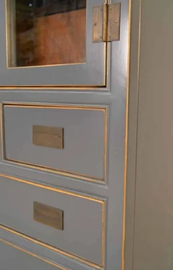 Chinesischer Vitrinenschrank Jiangsu grey