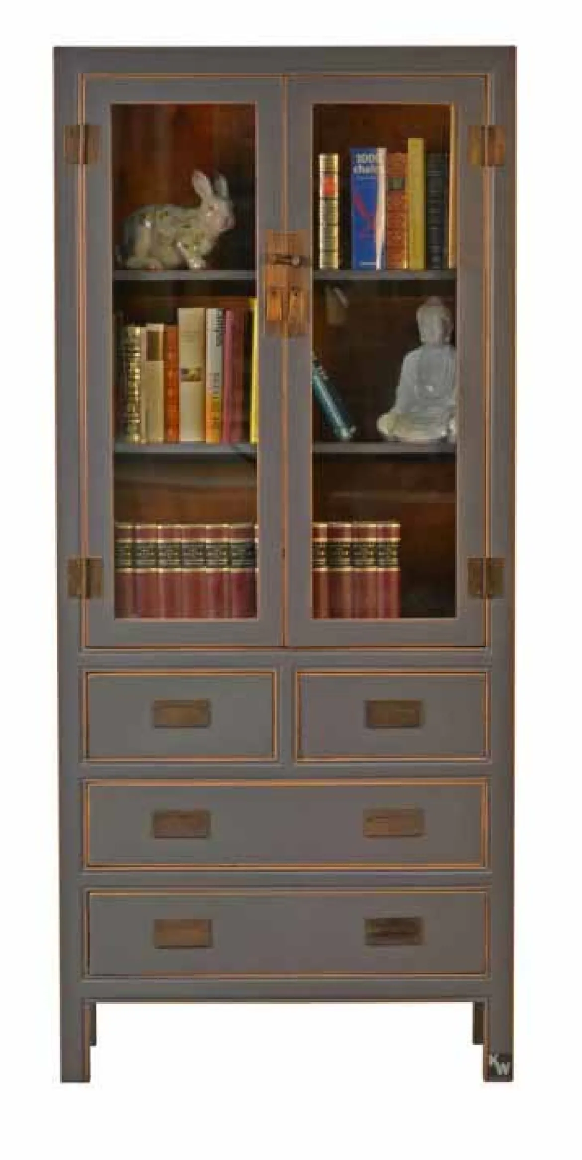 Chinesischer Vitrinenschrank Jiangsu grey