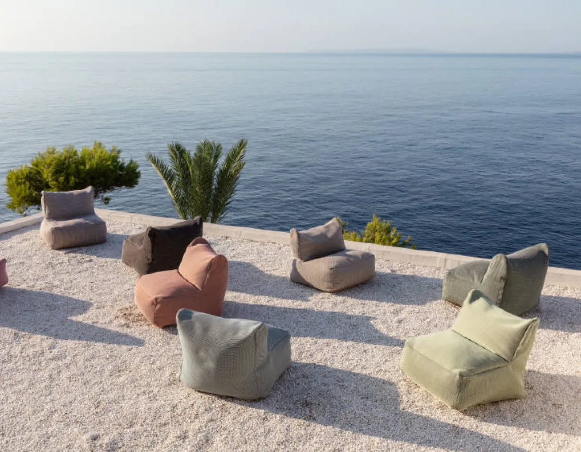 Lounge Sessel Dotty Sitz beige