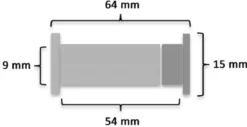 Messing Hülsenschraube massiv 2-teilig FS-4 64 x 9 / 15 mm