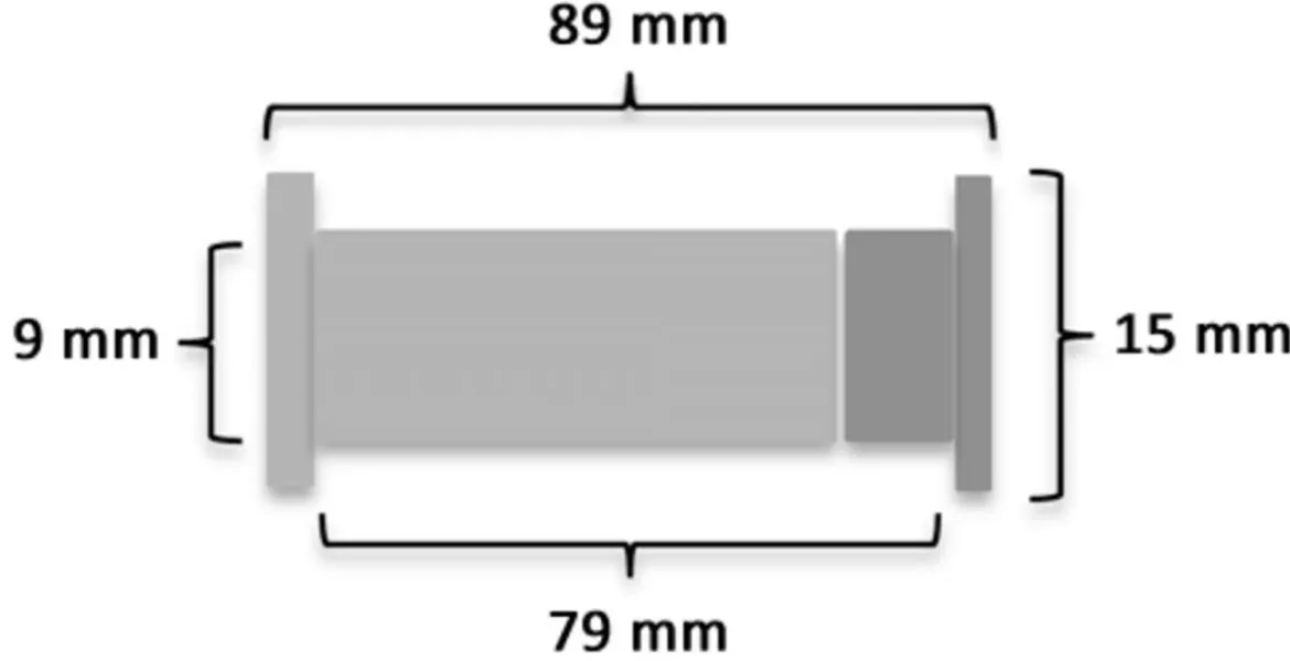 Messing Hülsenschraube massiv 3-teilig TX-2 89 x 9 / 15 mm