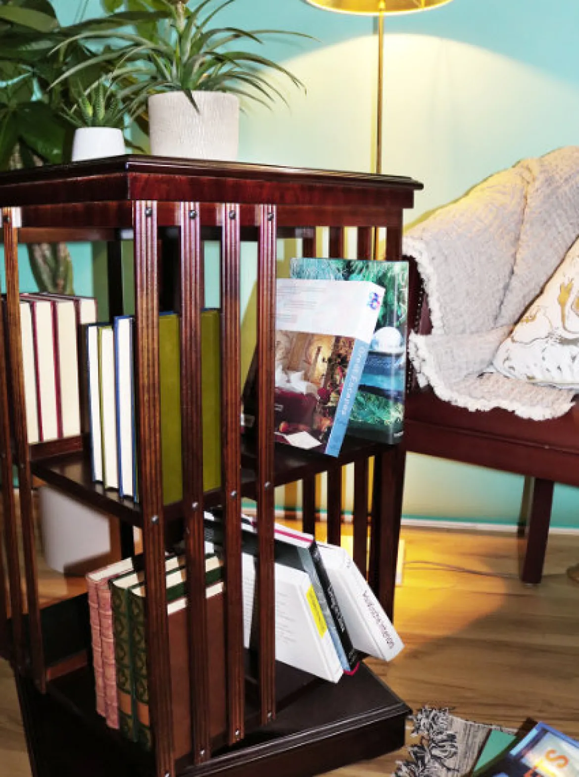 Revolving Bookcase Mahagoni