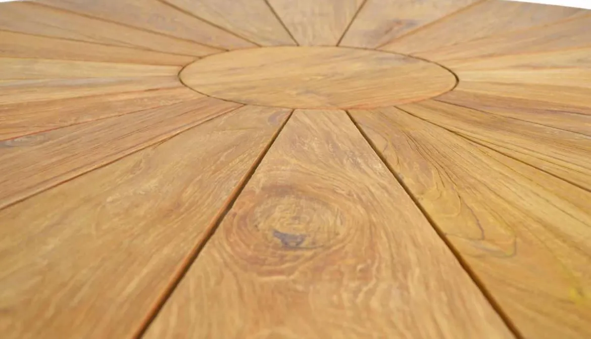 Runder Teak Tisch Hamilton Edelstahl
