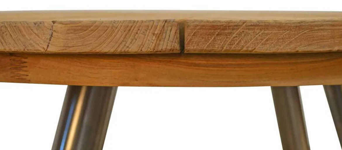 Runder Teak Tisch Hamilton Edelstahl