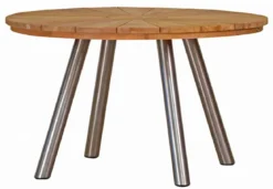 Runder Teak Tisch Hamilton Edelstahl