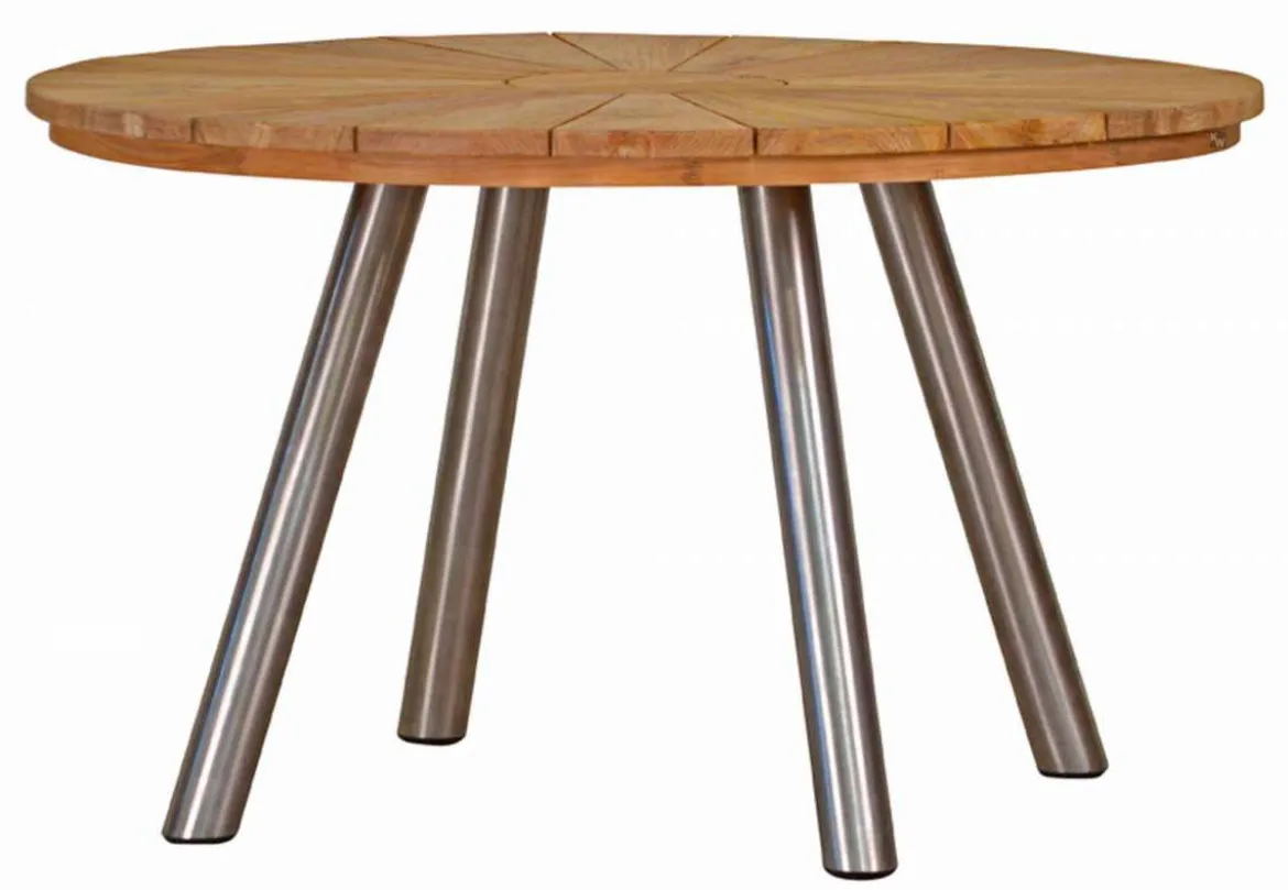 Runder Teak Tisch Hamilton Edelstahl