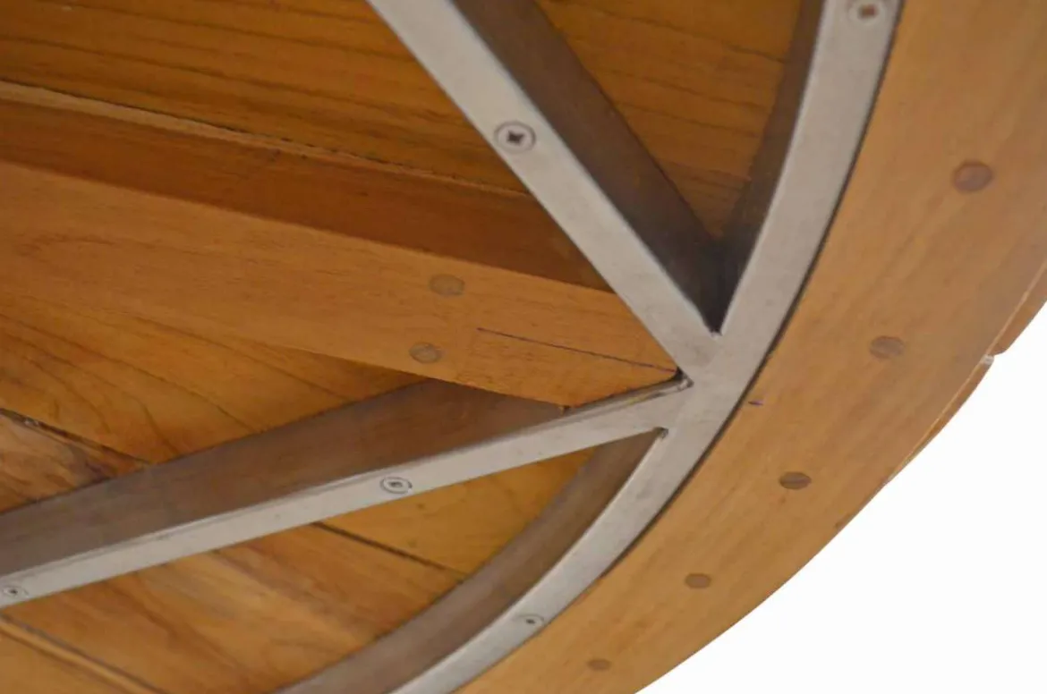 Runder Teak Tisch Hamilton Edelstahl