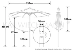 Sonnenschirm Balkony 150 cm