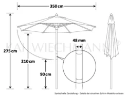Sonnenschirm creme Sunshine Style 350 cm