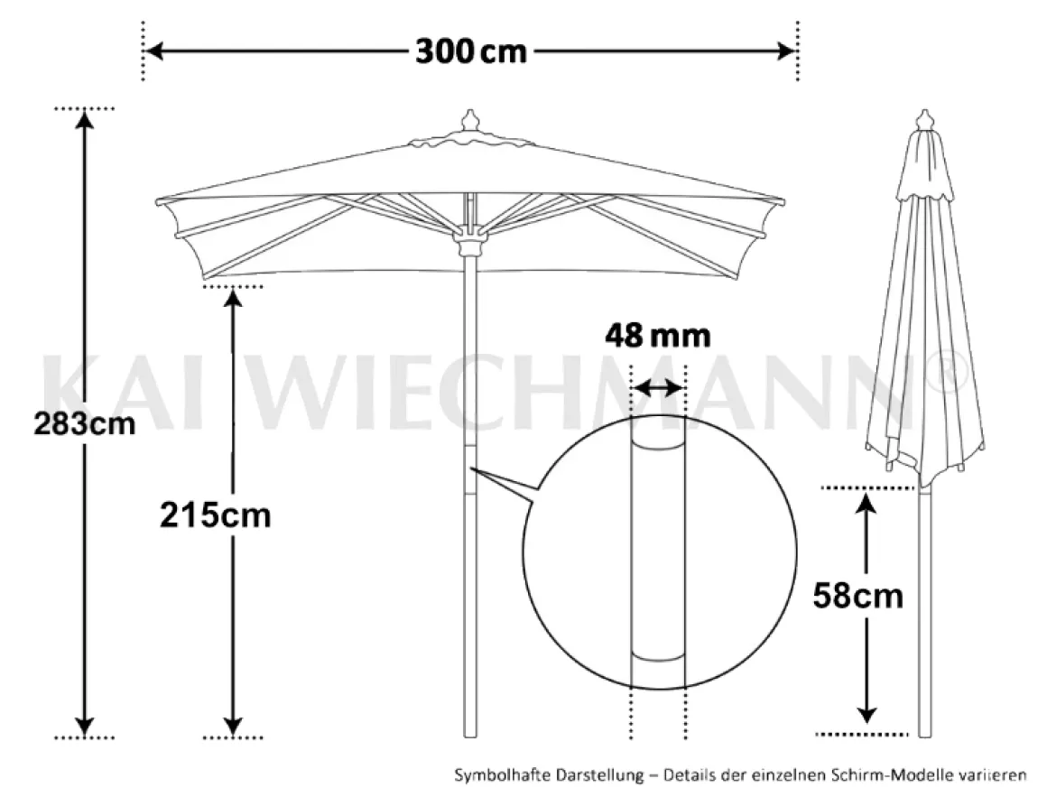 Sonnenschirm quadratisch Quadrus 300x300 cm