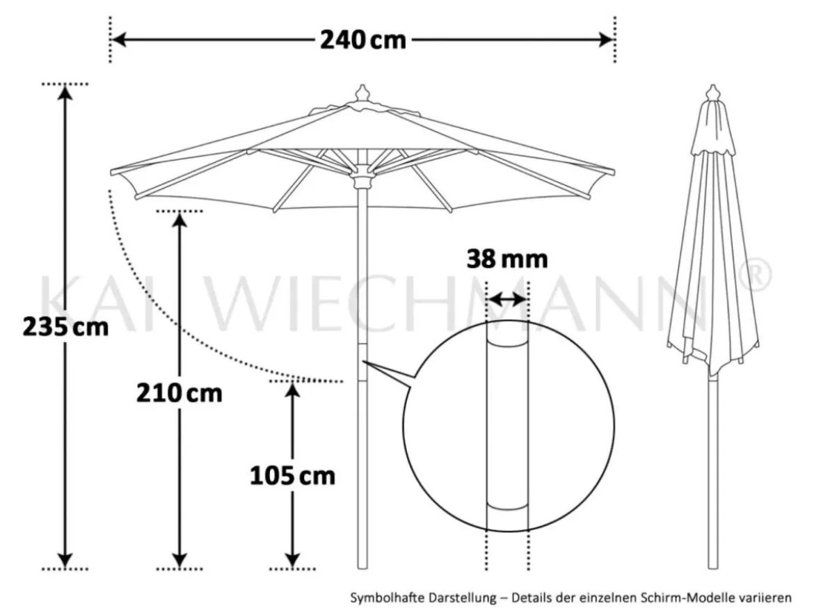 Sonnenschirm rot Sunshine 240 cm