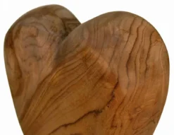 Standfigur Herz Teakholz massiv