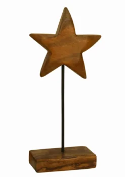 Standfigur Stern Teakholz massiv