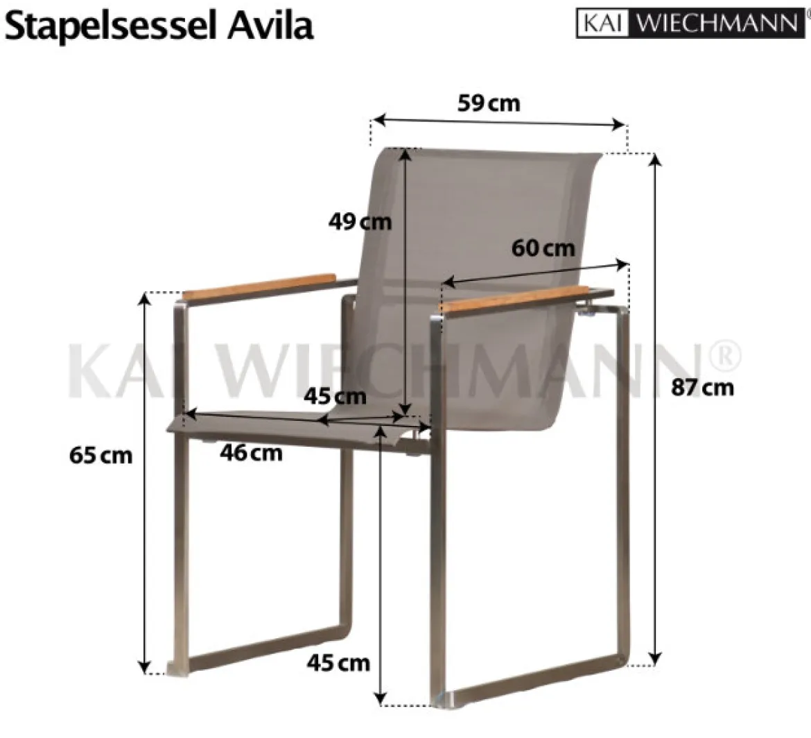 Stapelsessel Avila Edelstahl