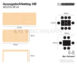 Teak Ausziehtisch Notting Hill 165 cm