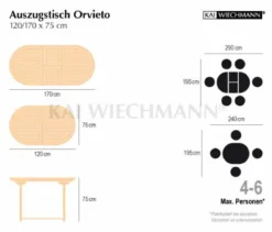Teak Ausziehtisch oval Orvieto