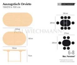 Teak Ausziehtisch oval Orvieto 150 cm