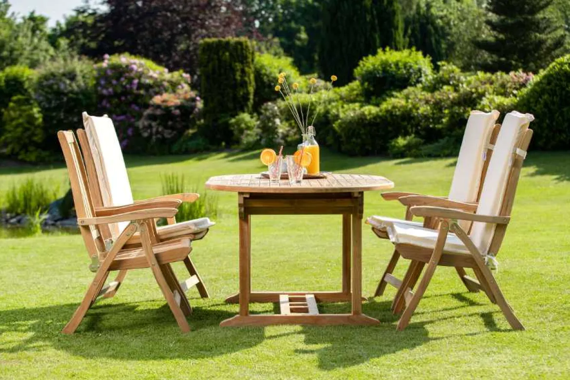 Teak Ausziehtisch oval Orvieto 150 cm