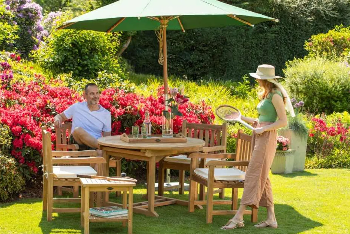 Teak Ausziehtisch rund Rondo