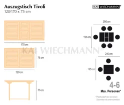 Teak Ausziehtisch Tivoli 120 cm