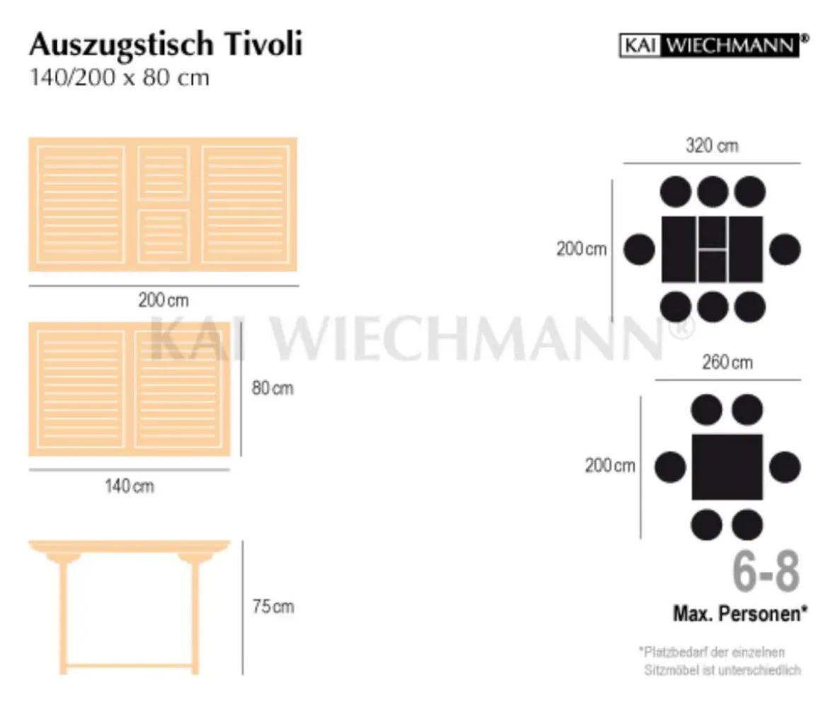 Teak Ausziehtisch Tivoli 140 cm