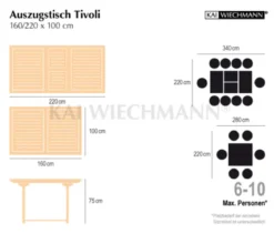 Teak Ausziehtisch Tivoli 160 cm