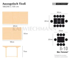 Teak Ausziehtisch Tivoli 180 cm