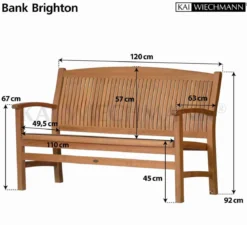 Teak Bank Brighton 120 cm