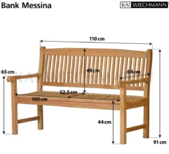 Teak Bank Messina 110 cm