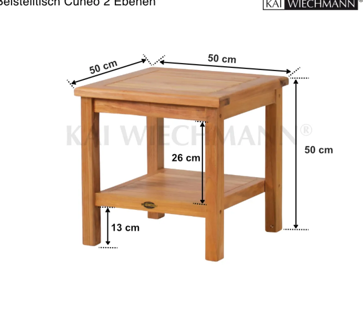 Teak Beistelltisch Cuneo 2 Ebenen