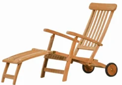 Teak Deckchair mit Rad