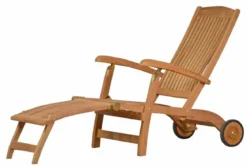 Teak Deckchair mit Rad Brighton