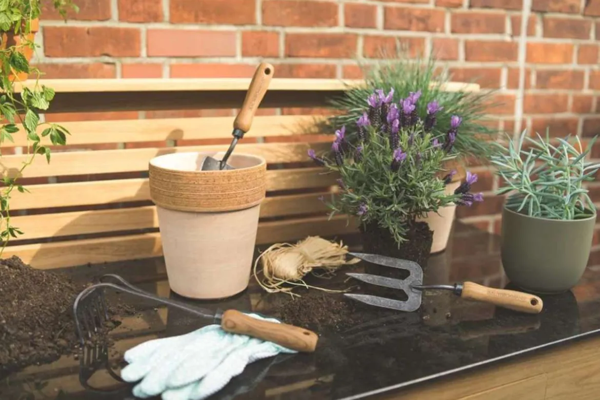 Teak Gartenwerkzeug 3er Set Bari