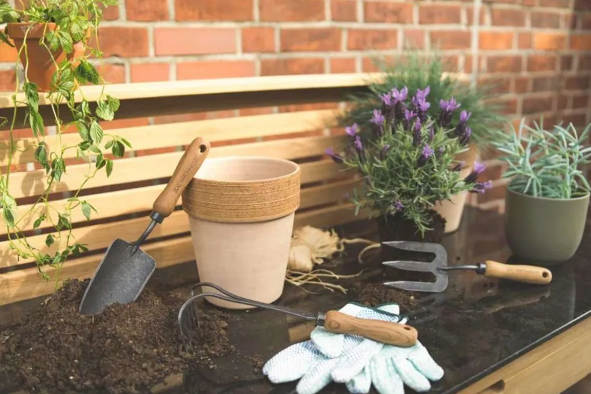 Teak Gartenwerkzeug 3er Set Bari