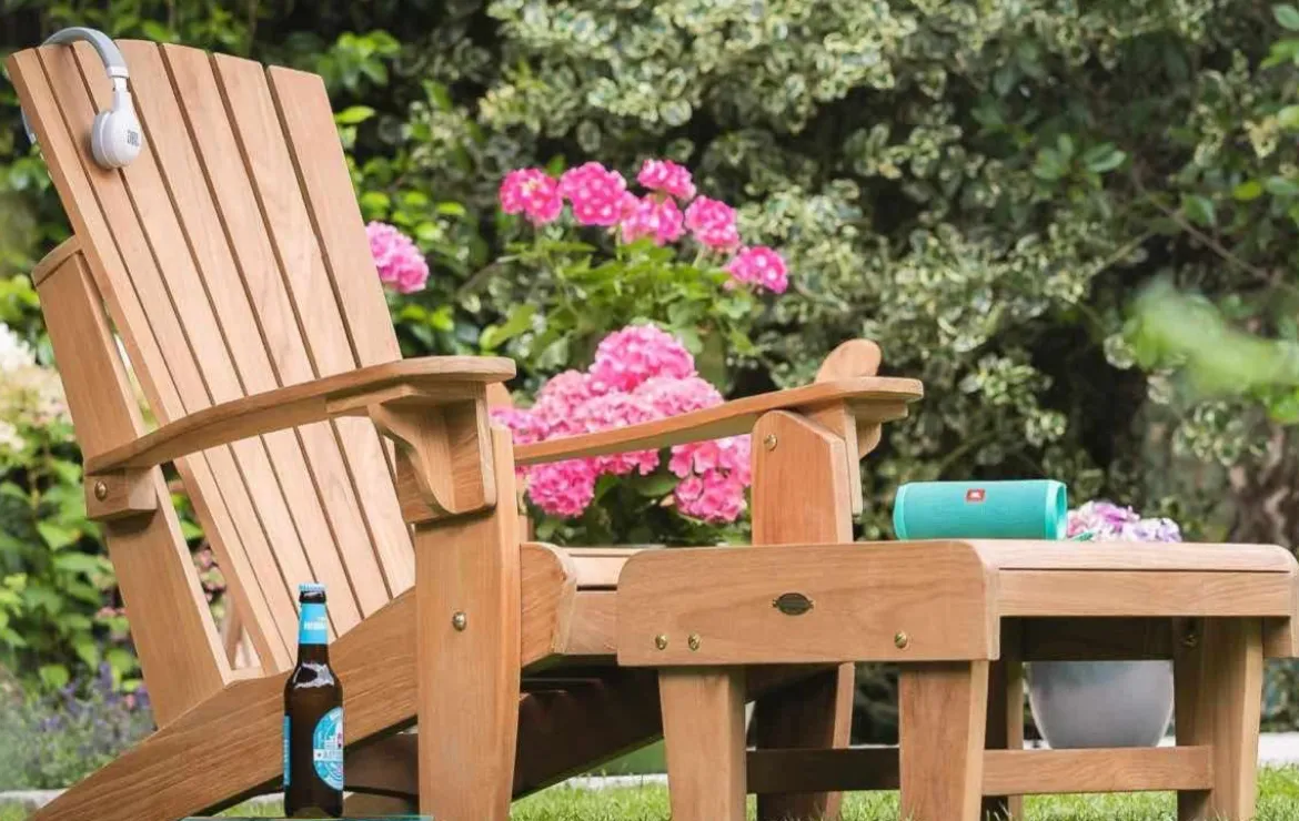 Teak Hocker zum Hamburger Alstersessel