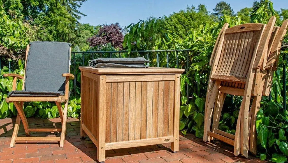 Teak Kissentruhe Catania klein