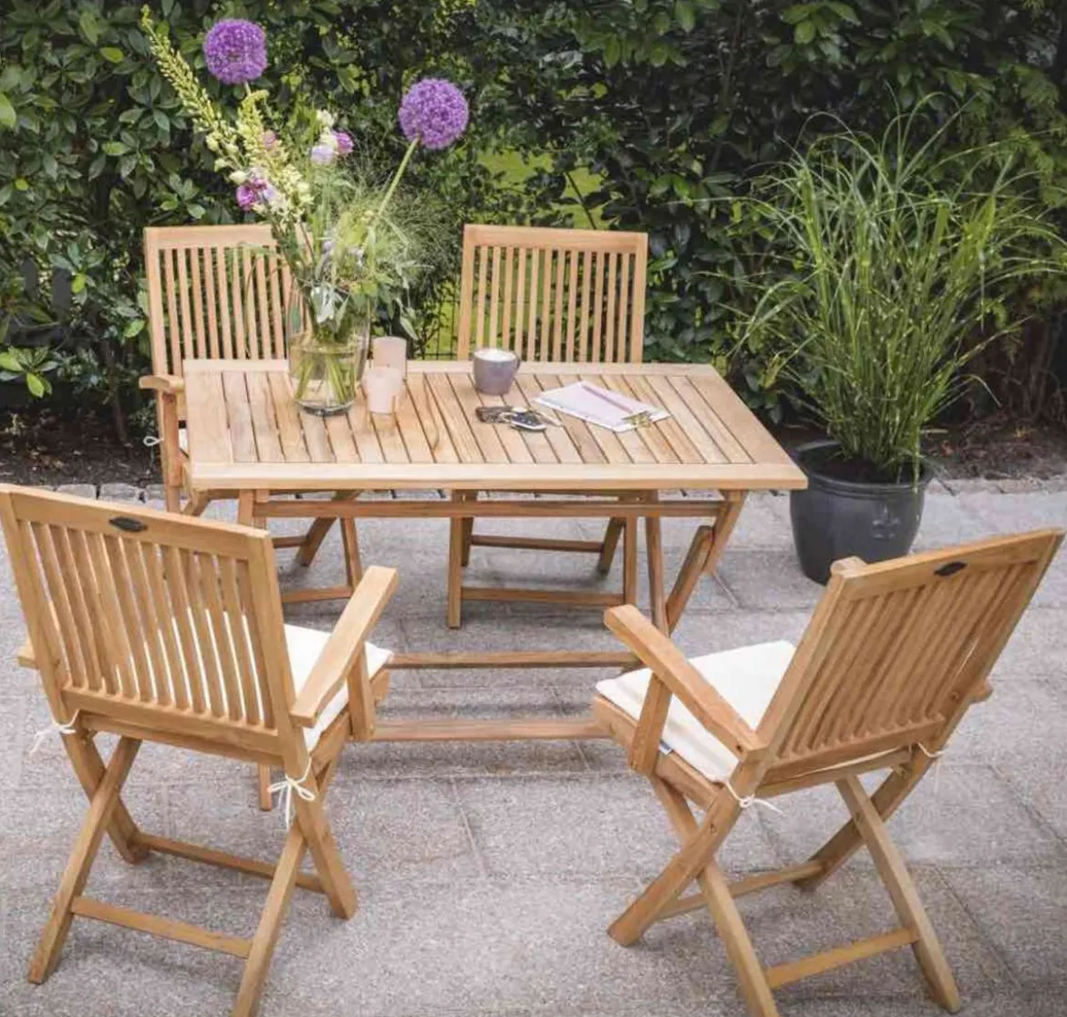 Teak Klappstuhl Vitello mit Armlehnen