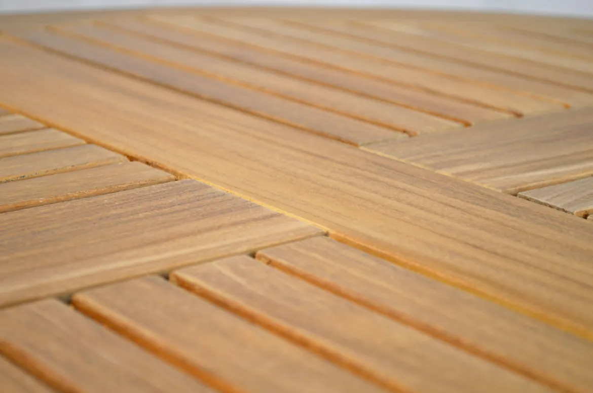 Teak Klapptisch Brighton rund Kreuzoptik