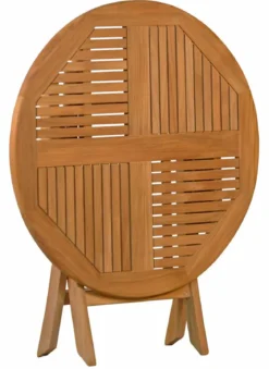 Teak Klapptisch Brighton rund Kreuzoptik