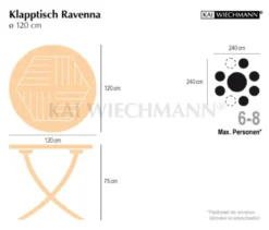 Teak Klapptisch rund Ravenna 120 cm